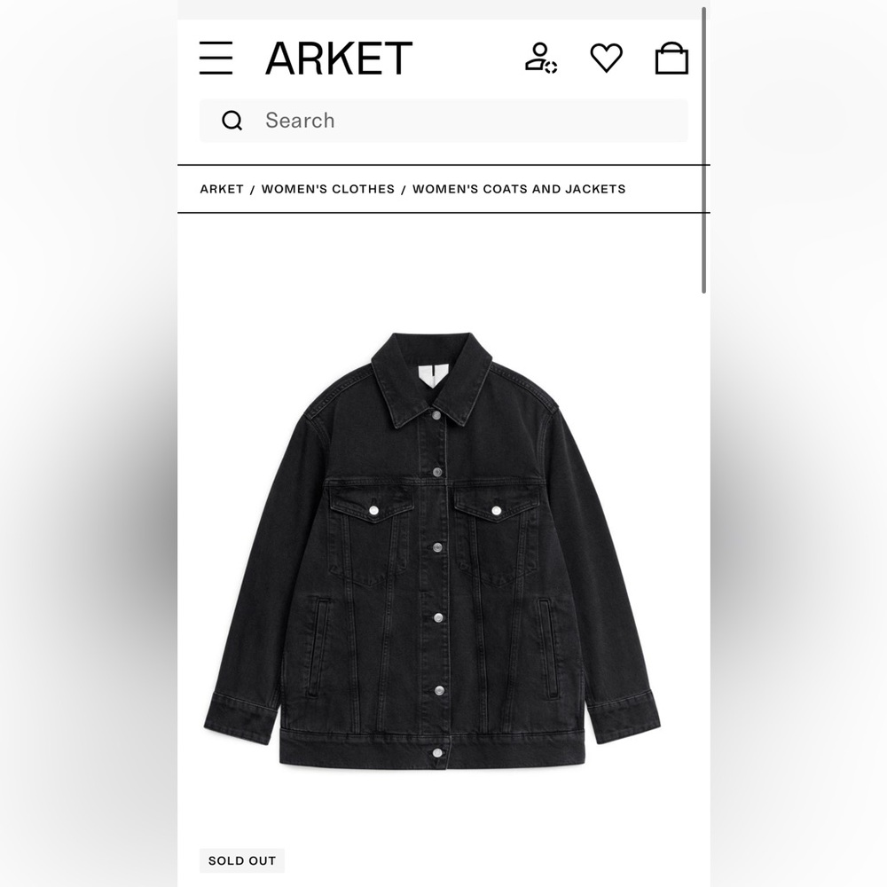 Arket Black Denim Jacket